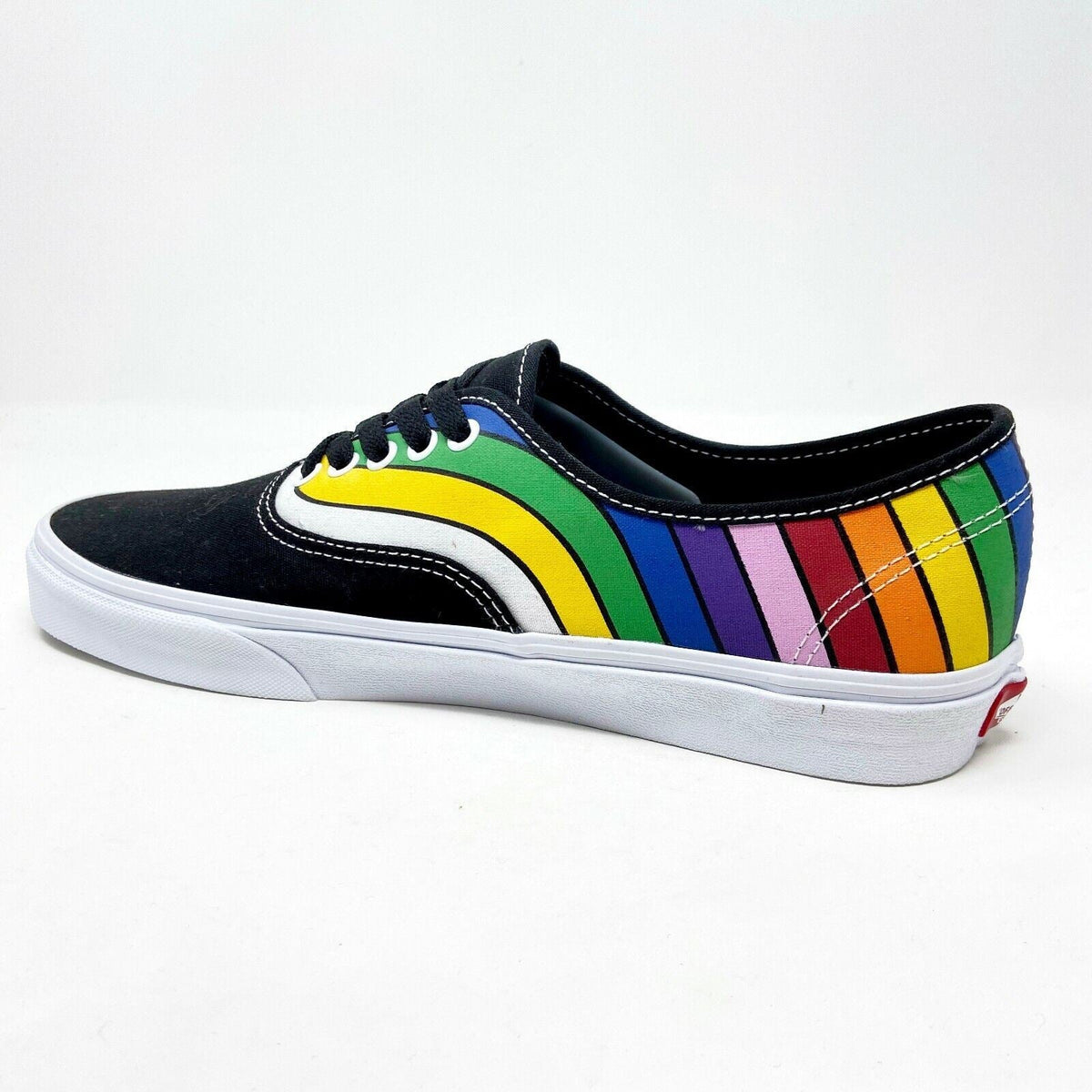 Vans Authentic (Refract) Black True White Rainbow Mens Casual Shoes