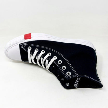 Converse CTAS Hi Logo Play Black University Red Womens Sneakers 166734C