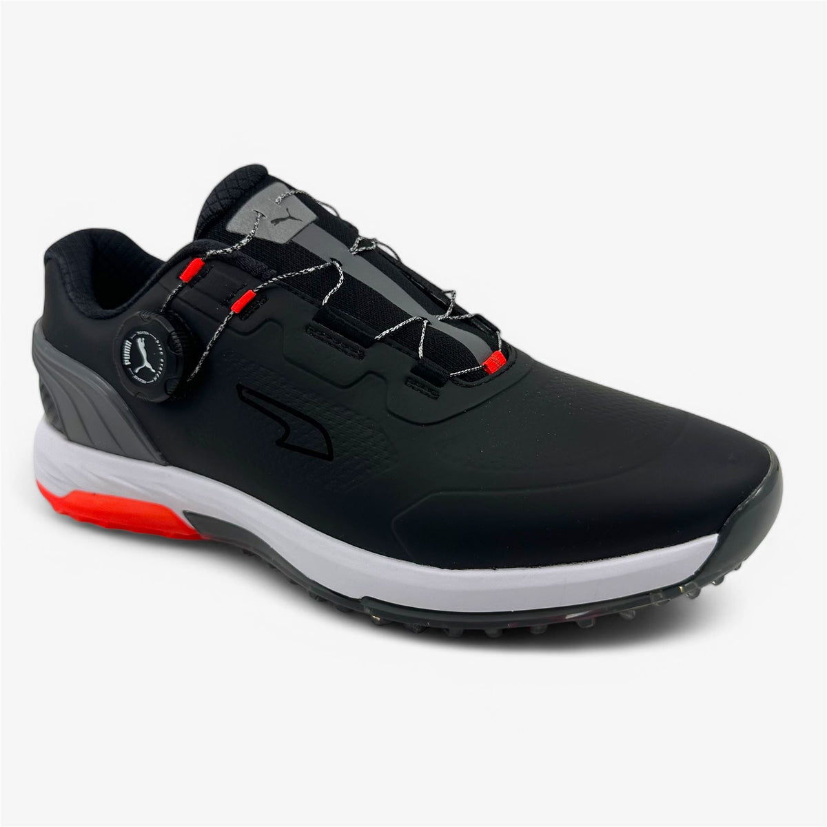 PUMA Alphacat Nitro Disc Black Red Blast Mens Waterproof Golf Shoes
