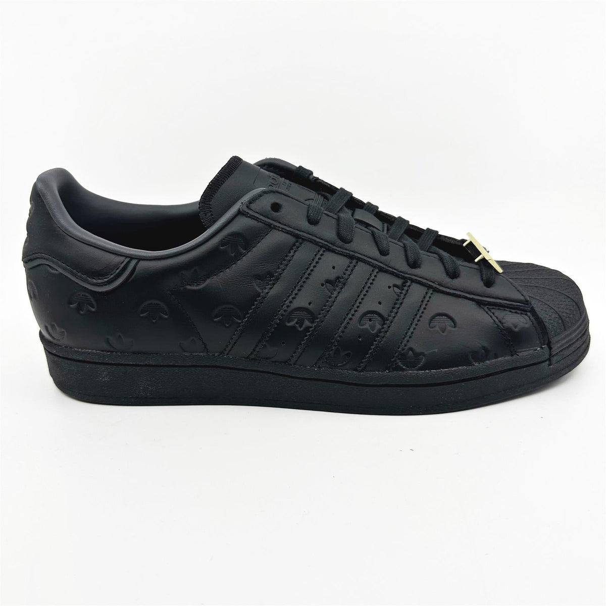 Adidas Superstar Core Black Debossed Carbon Mens Athletic Sneakers