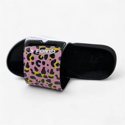 AND1 Nothin But Net Pink Leopard Kids Girls Sandal Slide