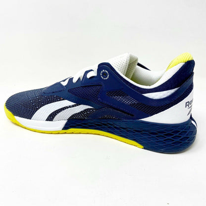Reebok Nano X Vector Navy White Chartreuse Mens Cross Training Sneakers FW8473