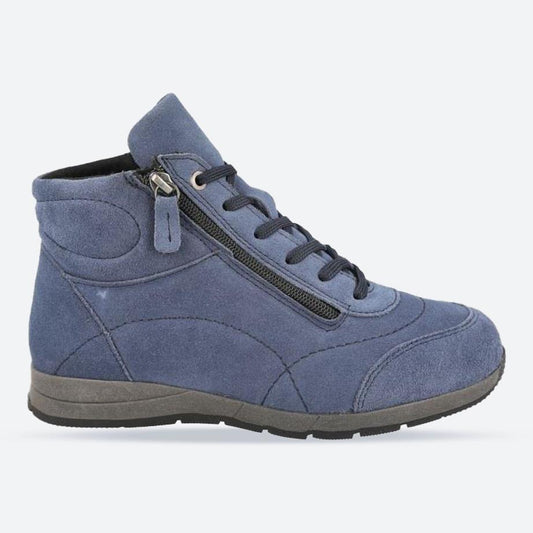 Womens Extra Wide Fit Boots by Flat DB Shoes - Lace up