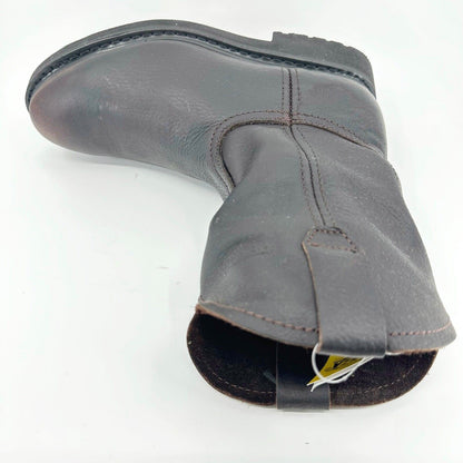 Bonanza 10" Wellington Goodyear Welt Brown Leather Mens Steel Toe Boots BAT107