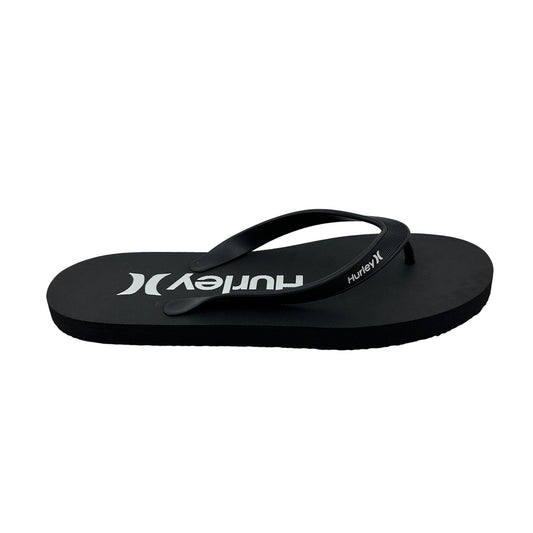 Hurley Logo Black White Mens Sandal Pool Beach Flip Flop