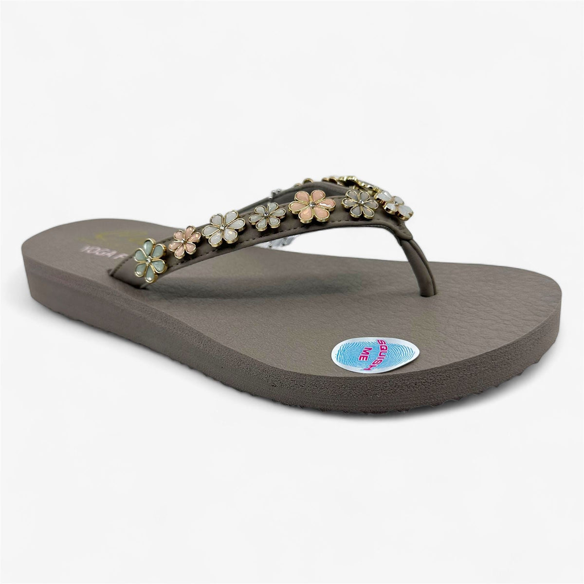 Skechers Meditation Daisy Crush Taupe Multicolor Womens Sandal Thong