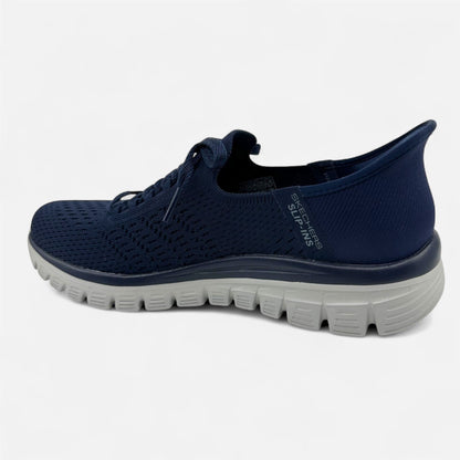 Skechers Graceful First Blush Navy Womens Casual Slip Ins Sneaker