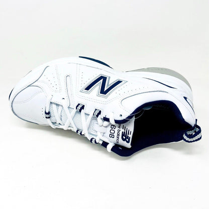 New Balance 608 White Navy Mens Casual Comfort Training Sneaker Shoes MX608V5
