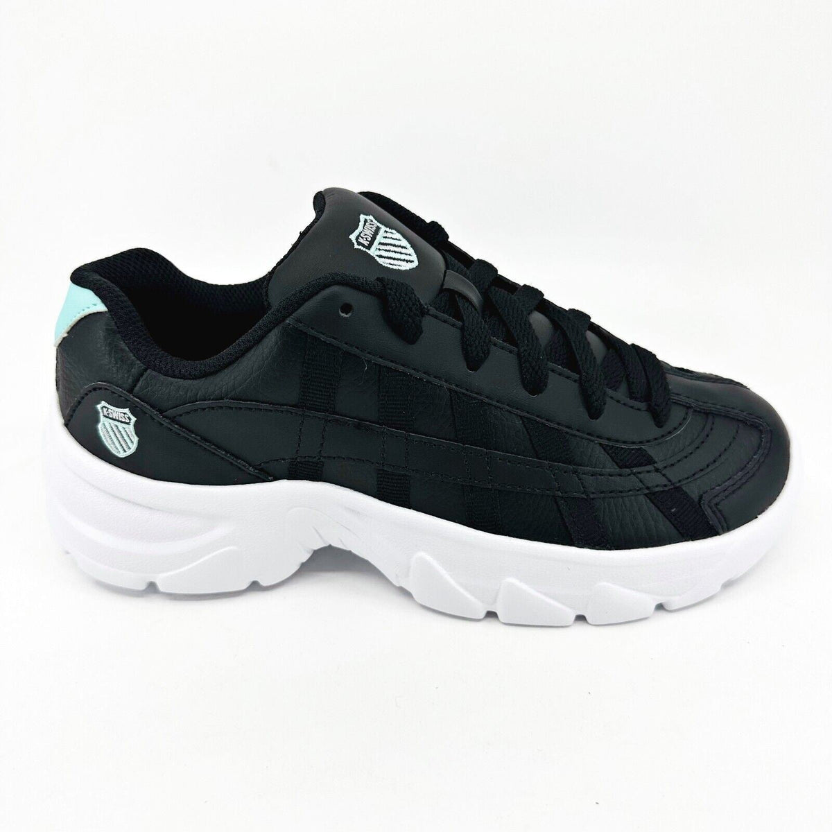 K-Swiss ST229 CMF Black Aruba Blue Silver Womens Size 6.5 Sneakers 96606 012
