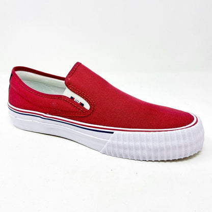 PF Flyer Center Slip On Red White Womens Shoes Casual Sneakers PM12OS2J