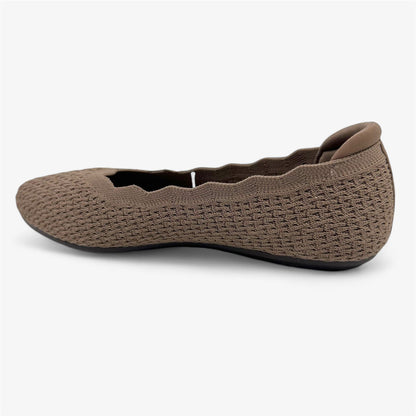Skechers Cleo 2.0 The Get Mocha Womens Casual Stretch Fit Flat