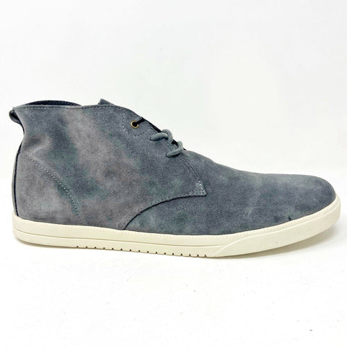 Clae Strayhorn Unlined Charcoal Suede Cream Gray Mens Casual Sneakers