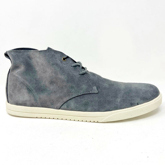 Clae Strayhorn Unlined Charcoal Suede Cream Gray Mens Casual Sneakers