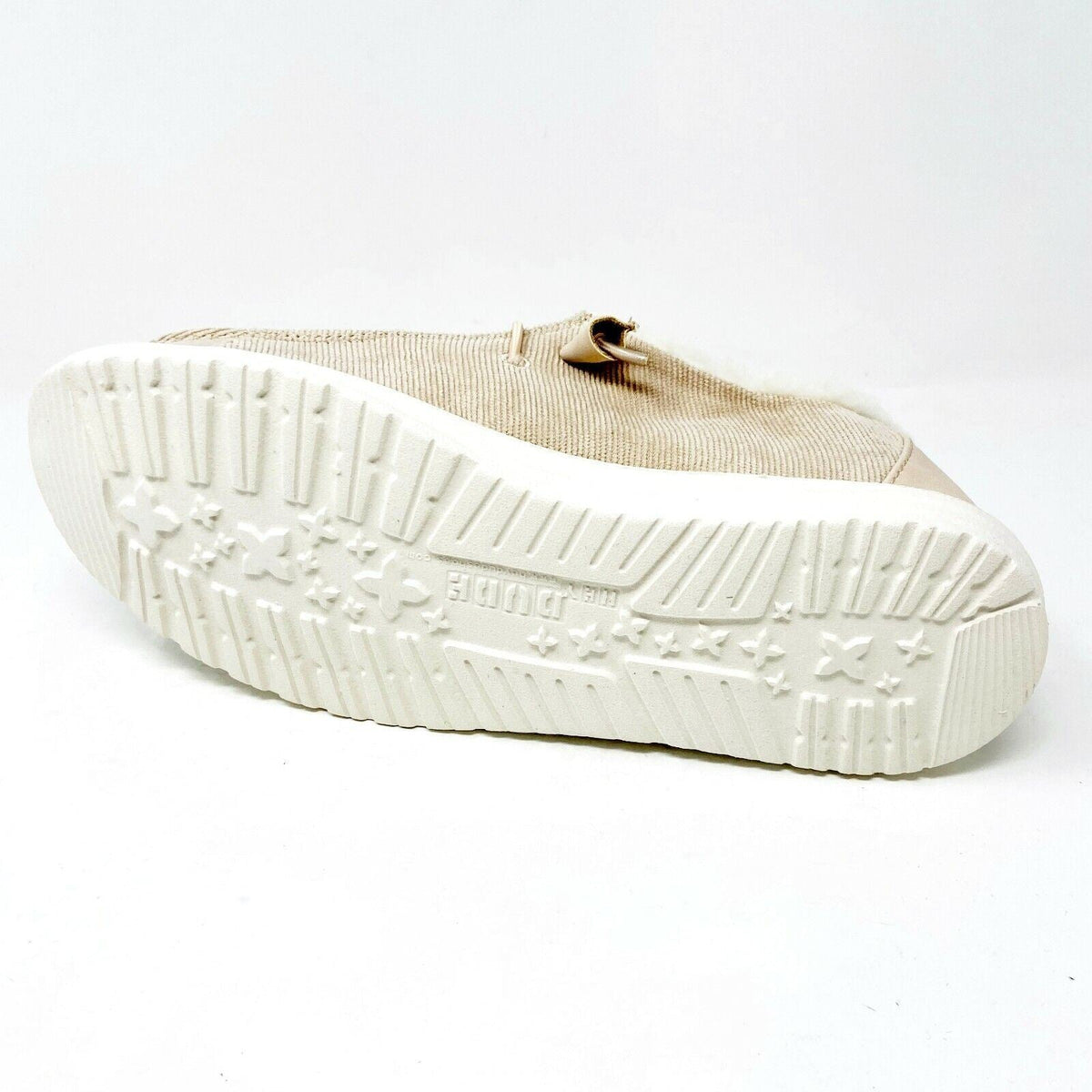 Hey Dude Wendy Corduroy Cream Womens Slip On Comfort Shoes