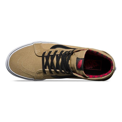 VANS Sk8 Hi Reissue (Twill Gingham) Cornstalk Black Womens Size 8.5 Sneakers