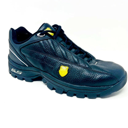 K-Swiss ST384 Black Silver Mens Retro Casual Leather Sneakers 01047019