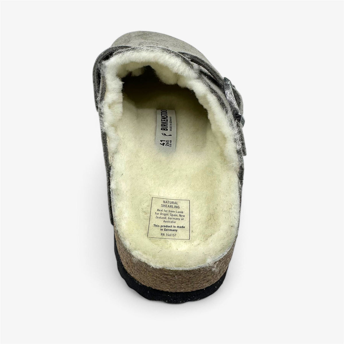 Birkenstock Boston VL Shearling Stone Coin Womens Casual Soft Footbead Clog