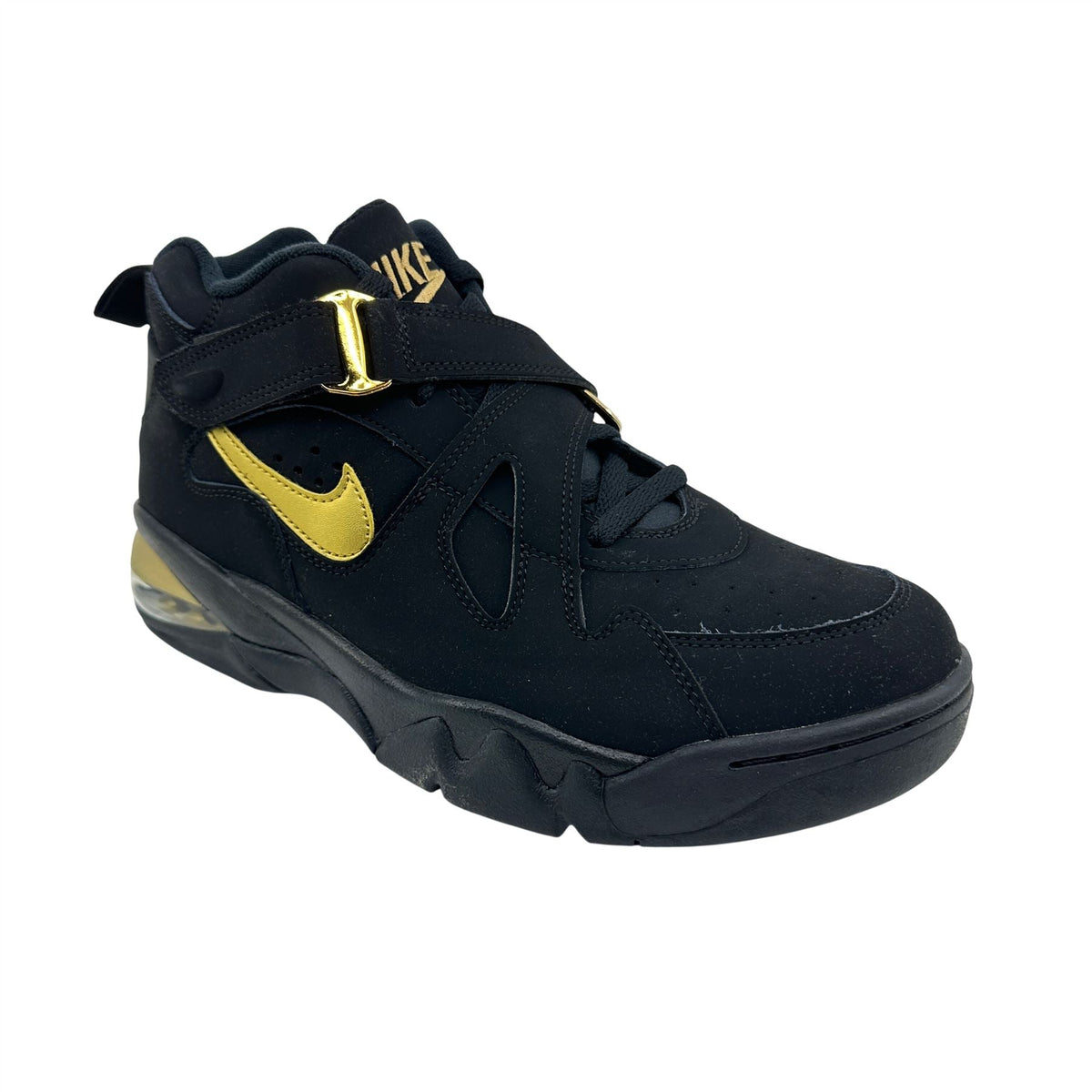 Nike Air Force max CB Black Metallic Gold Mens Size 9.5 Athletic Sneaker