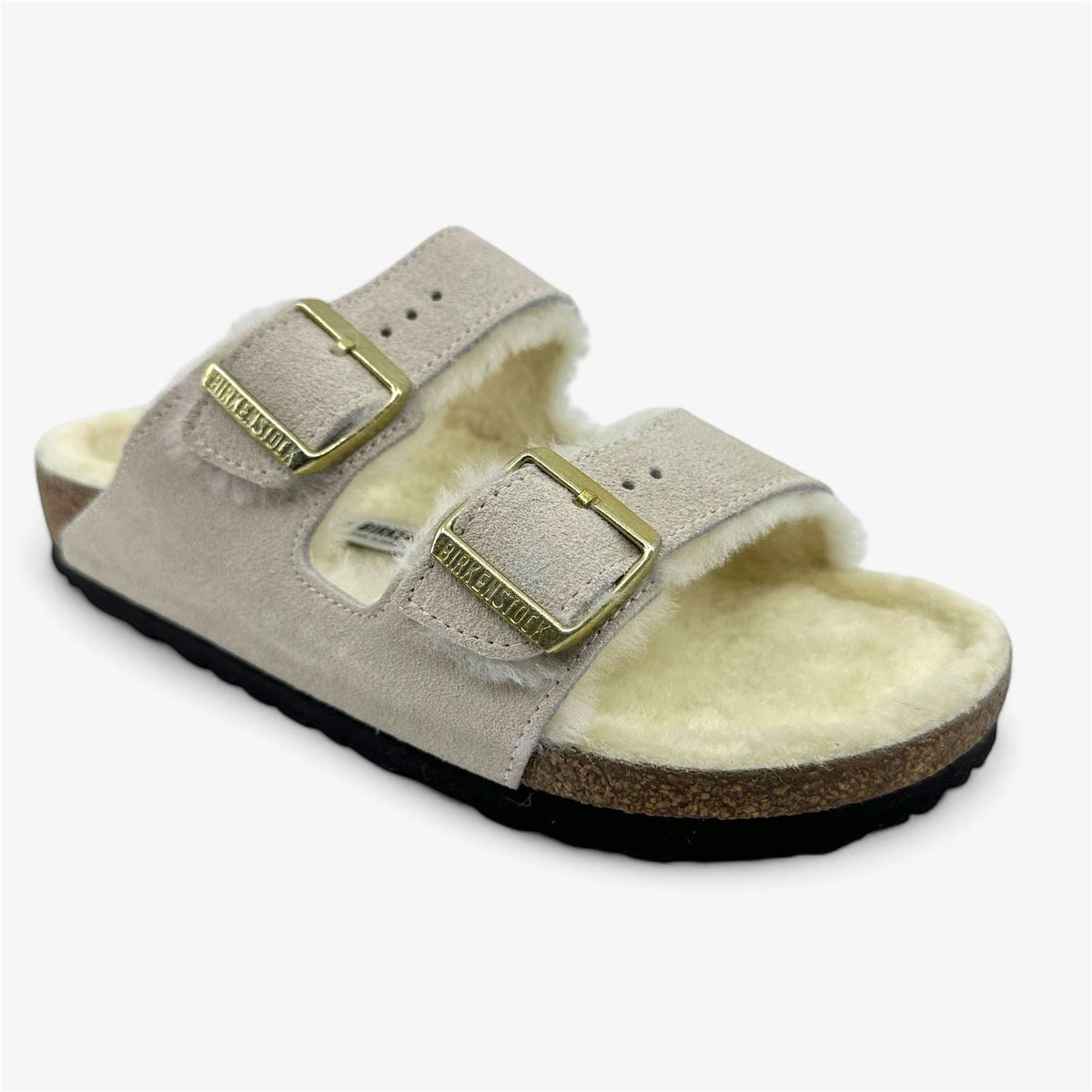 Birkenstock Arizona Shearling Antique White Womens Casual Soft Footbead Clog