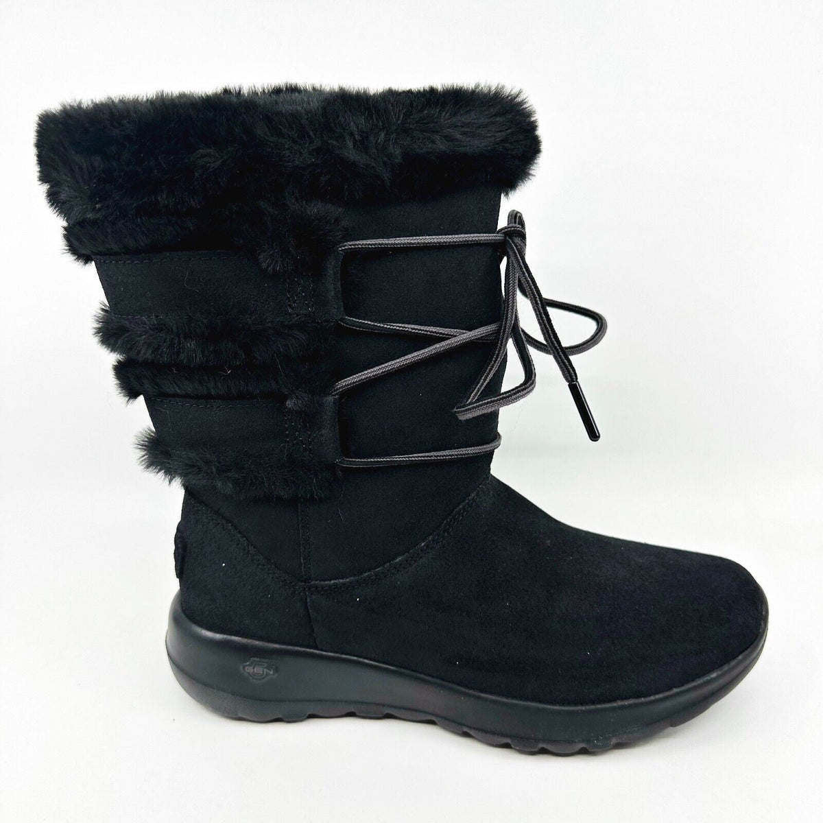 Skechers On The Go Joy Cyclone Black Womens Size 7 Comfort Shearling Boots