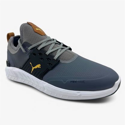PUMA Ignite Articulate Black Gold Quiet Shade Mens Wide Waterproof Golf Shoes