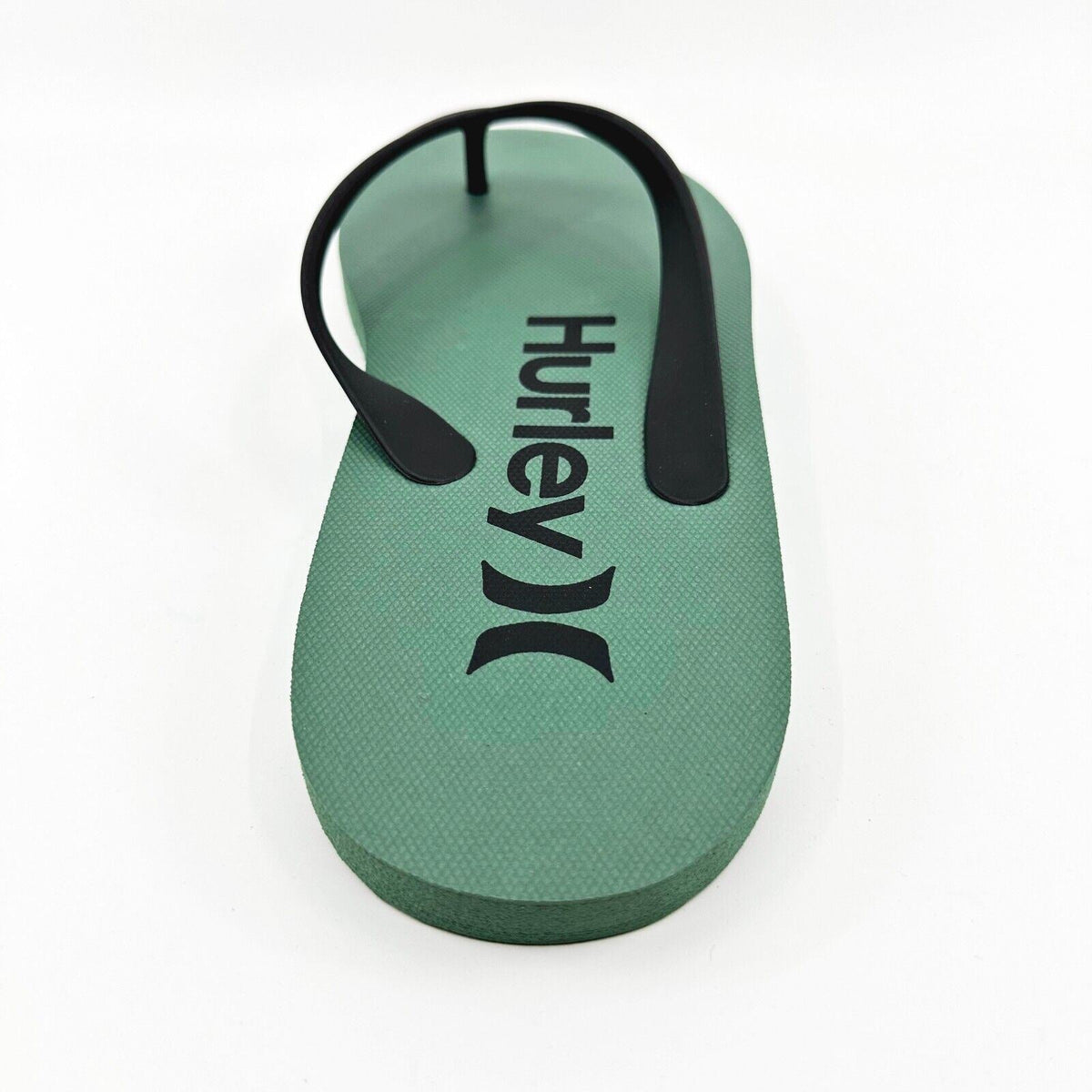 Hurley Mens Military Green Black Logo Flip Flop Pool Beach Sandals
