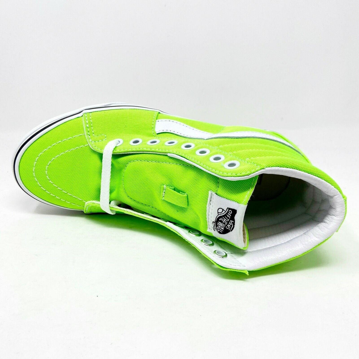 Vans SK8 Hi (Neon) Green Gecko True White Womens Casual Shoes