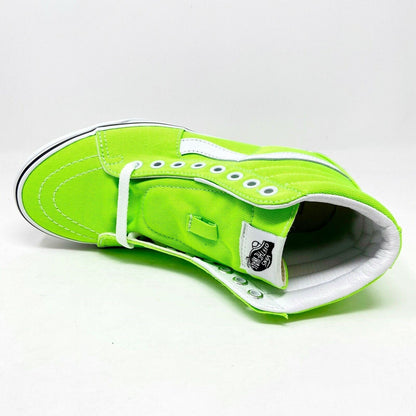 Vans SK8 Hi (Neon) Green Gecko True White Womens Casual Shoes