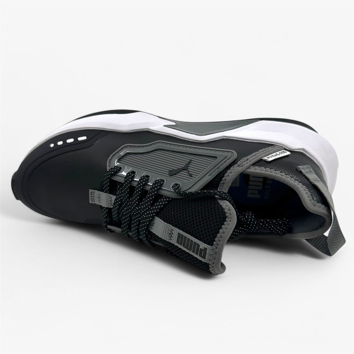 PUMA GS One Black Quiet Shade Mens Waterproof Golf Shoes