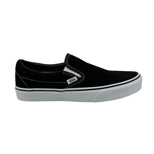 VANS Classic Slip On Black White Womens Athletic Sneaker
