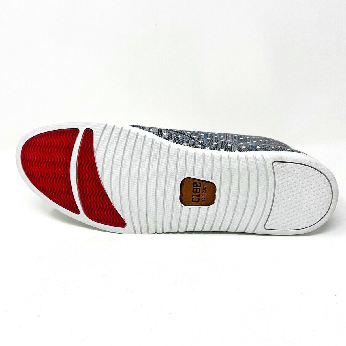 Clae Strayhorn Textile Concrete Plaid Polka Dots Gray Mens Casual Sneakers