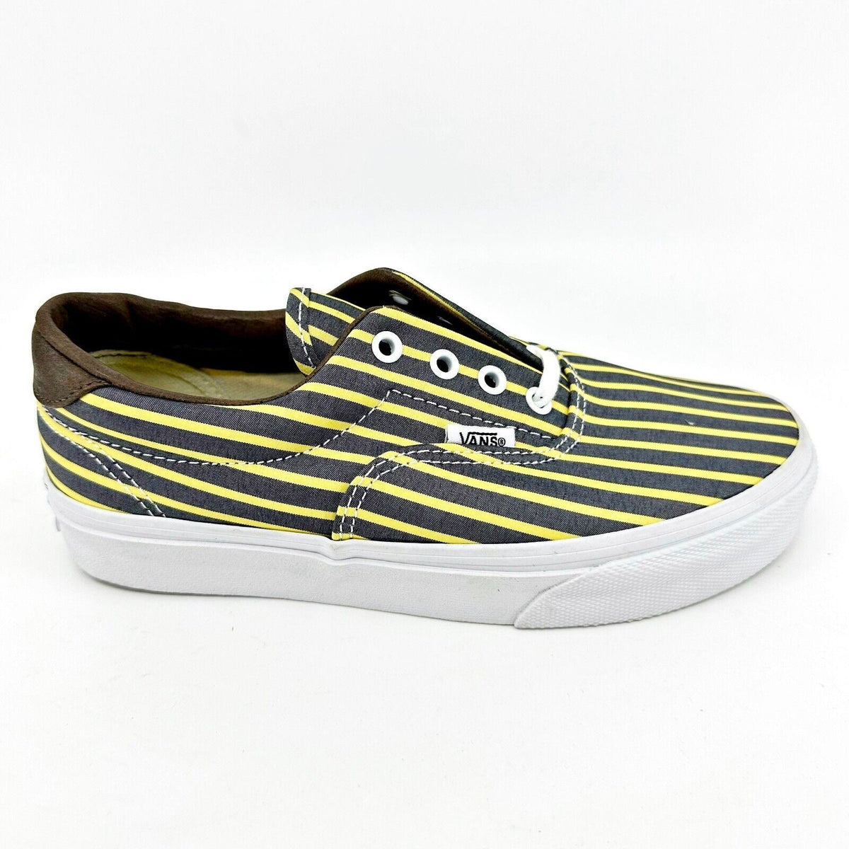 VANS Era 59 (Stripes) Yellow True White Womens Size 5.5 Casual Sneakers