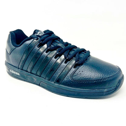 K-Swiss Ruttger Black Grey Mens Leather Casual Sneakers 02024006