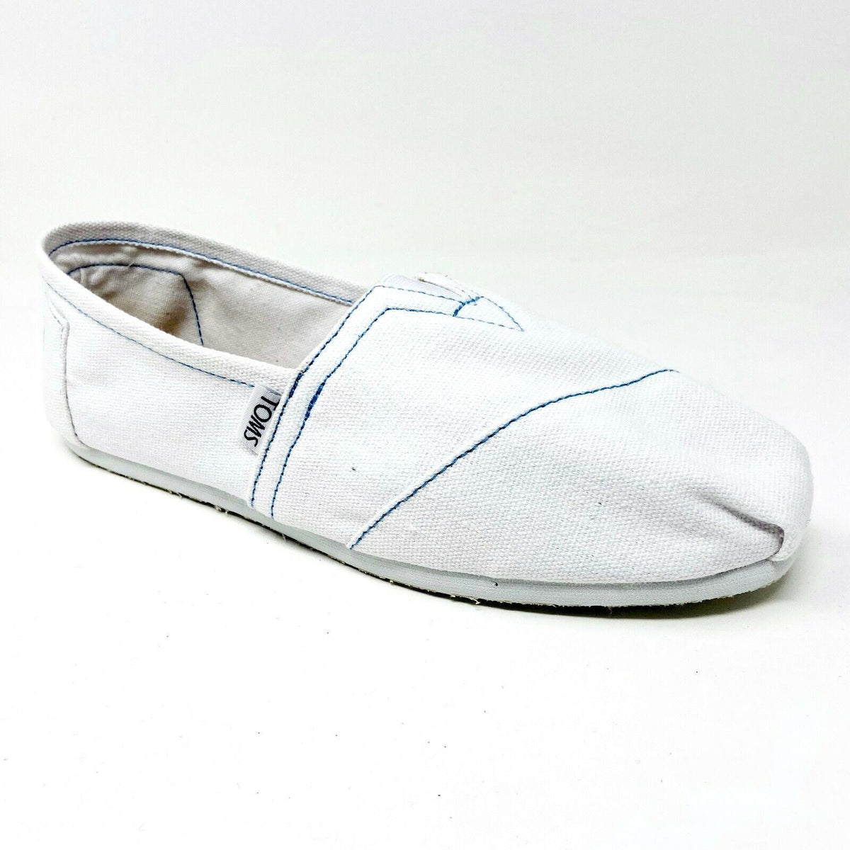 Toms Classics White Womens Slip On Casual Canvas Flat Shoes