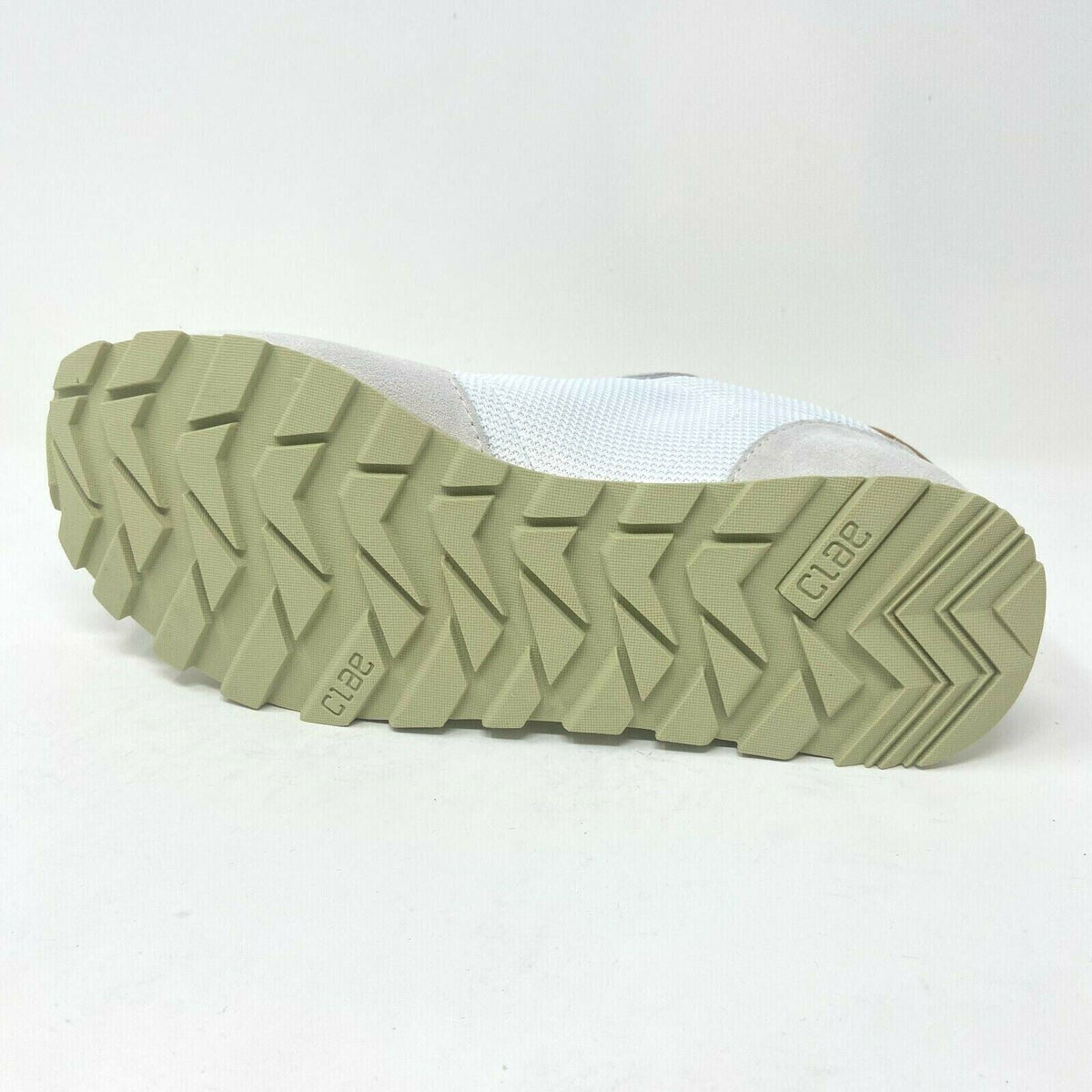 Clae Hayward White Aloe Green Mens Premium Casual Sneakers