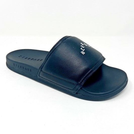 STNDRD Standard Los Angeles Monaco Blessed Black Womens Slides Sandals