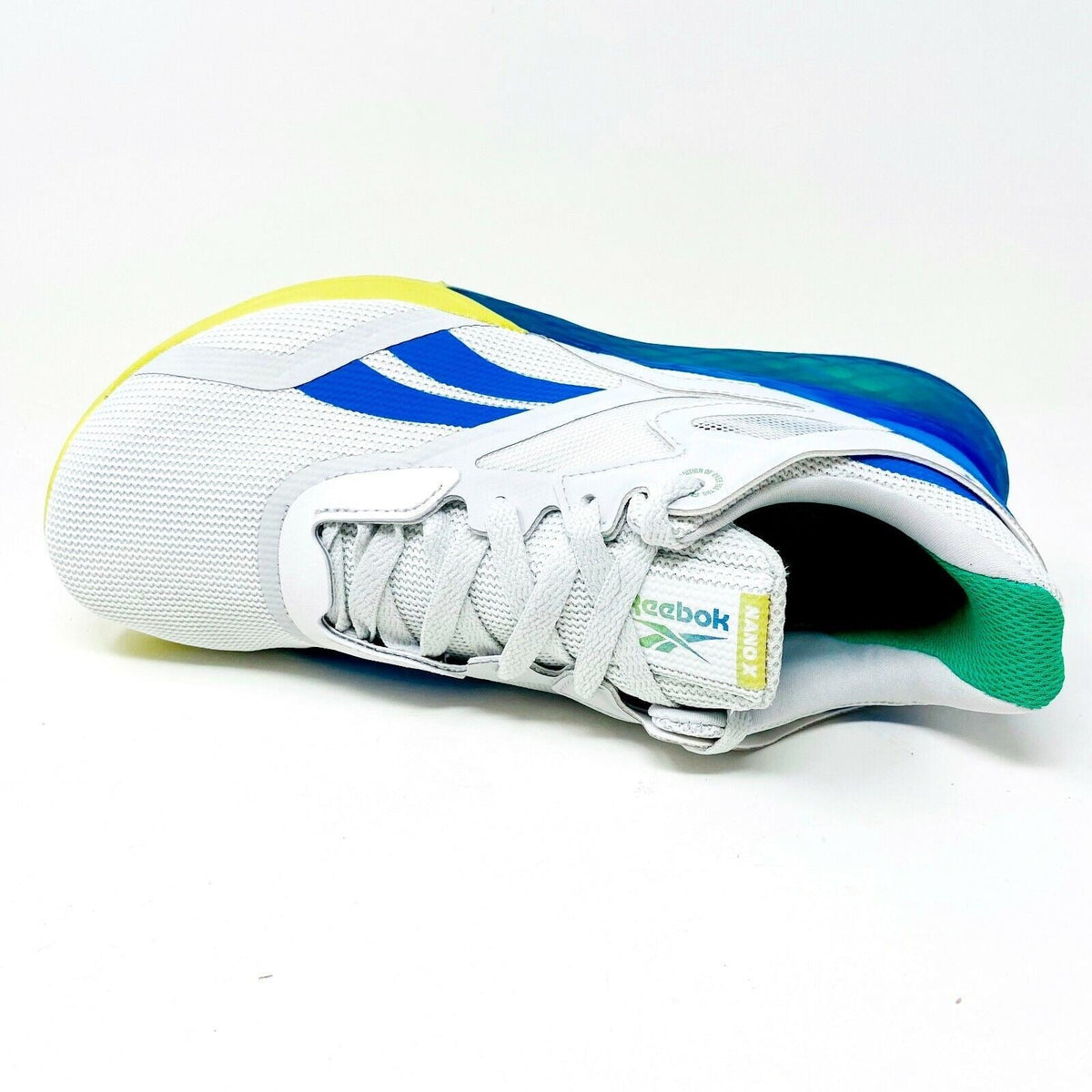 Reebok Nano X ReeCycle Chartreuse Blue Womens Cross Trainer Sneakers FY1067