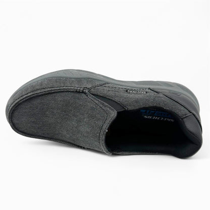 Skechers Cohagen Black Mens Casual Relaxed Fit Slip-On