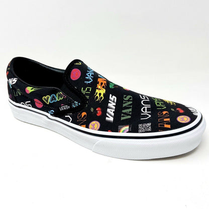 Vans Classic Slip On (Disruptive) Black True White Mens Casual Shoes