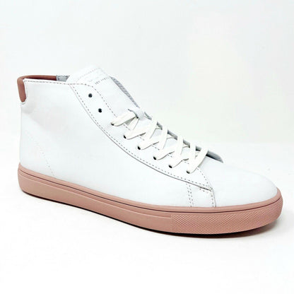 Clae Bradley Mid White Rose Mens Premium Sneakers
