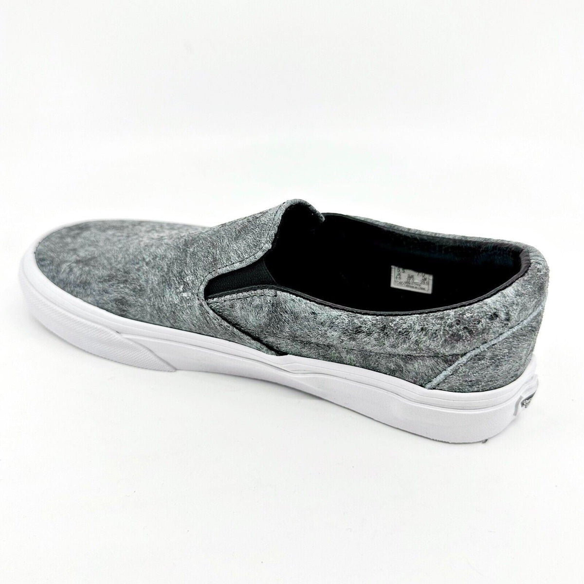 Vans Classic Slip On (Pebble Snake) Gray Black White Womens Casual Shoes