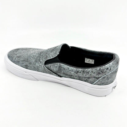 Vans Classic Slip On (Pebble Snake) Gray Black White Womens Casual Shoes