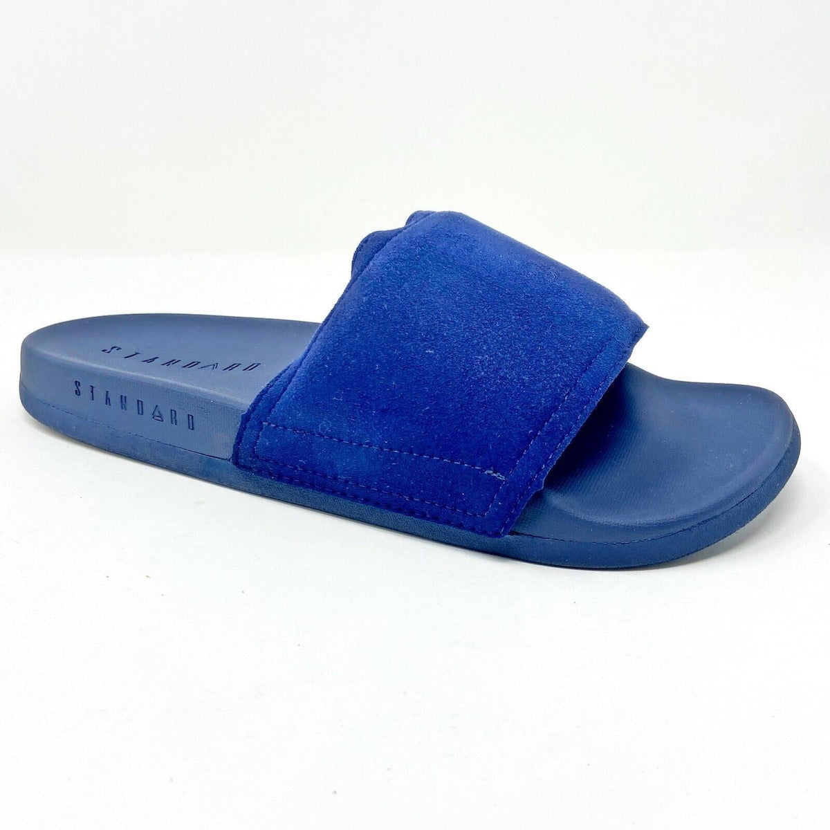 STNDRD Standard Los Angeles Monaco Suede Navy Blue Mens Slide Sandals