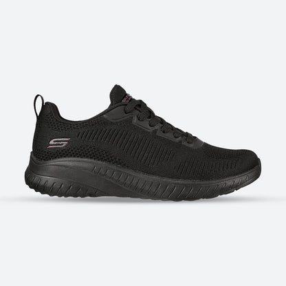 Women's Wide Fit Skechers 117209 Bobs Squad Chaos Face Off Vegan Trainers