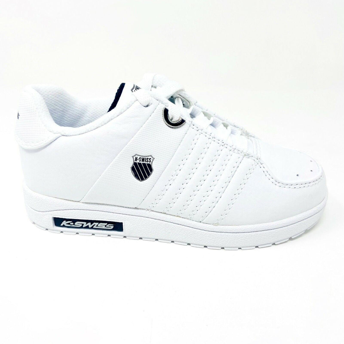 K-Swiss Wolert White Black Child Kids Casual Shoes Sneakers 51376102