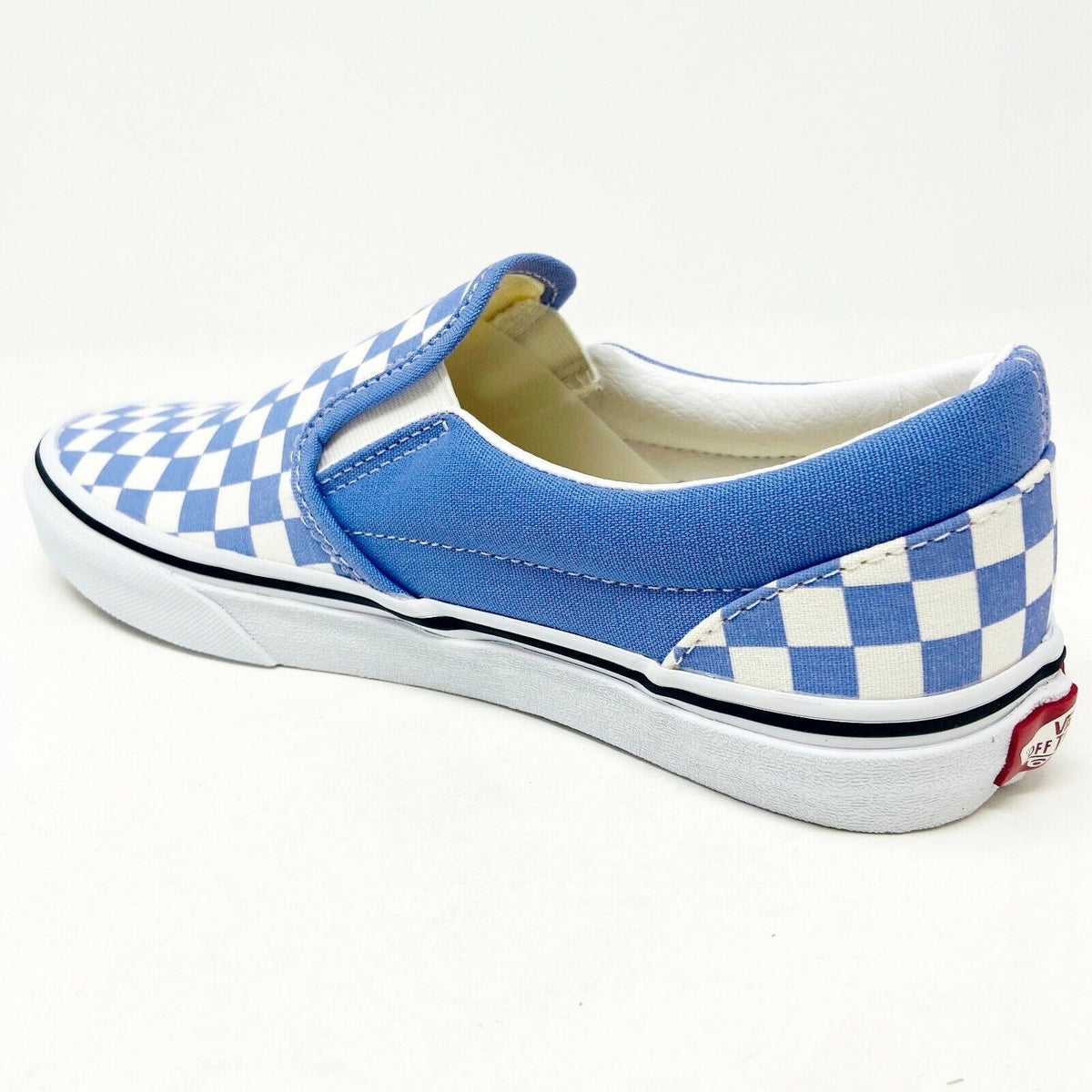 Vans Classic Slip On (Checkerboard) Pale Iris True White Youth Kids Shoes