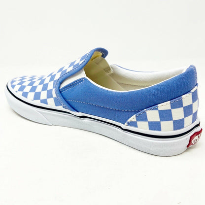 Vans Classic Slip On (Checkerboard) Pale Iris True White Youth Kids Shoes