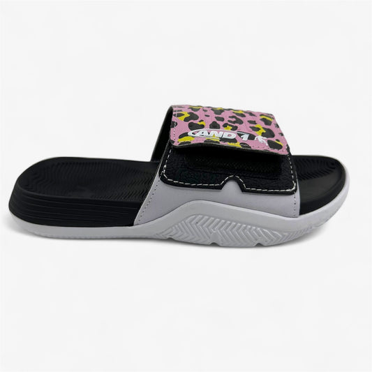 AND1 Nothin But Net Pink Leopard Kids Girls Sandal Slide