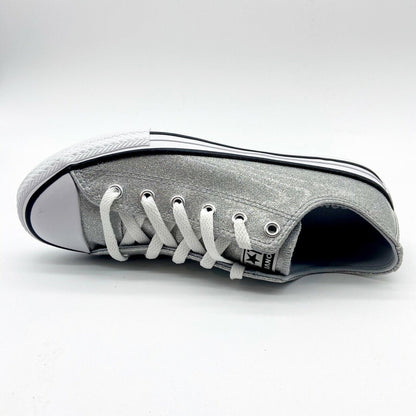 Converse CTAS Ox Wolf Grey Glitter Kids Casual Shoes 666896C