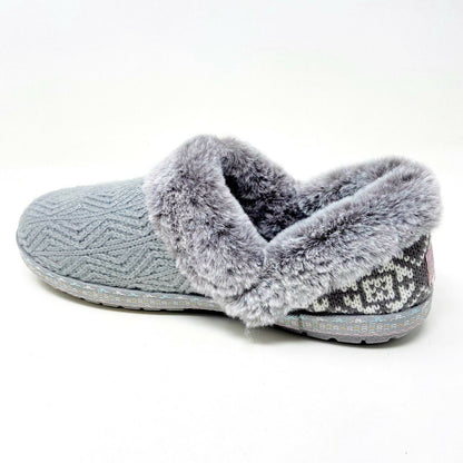 Bobs Skechers Too Cozy Deco Drifter Gray Womens Size 9 Casual Fur Slippers